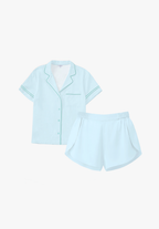 Salie Signature Bamboo Button Short Pyjamas in Powder Blue