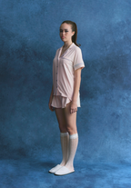 Salie Signature Bamboo Button Short Pyjamas in Powder Pink