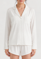Salie Signature Bamboo Buttonless Sleep Set in Canvas