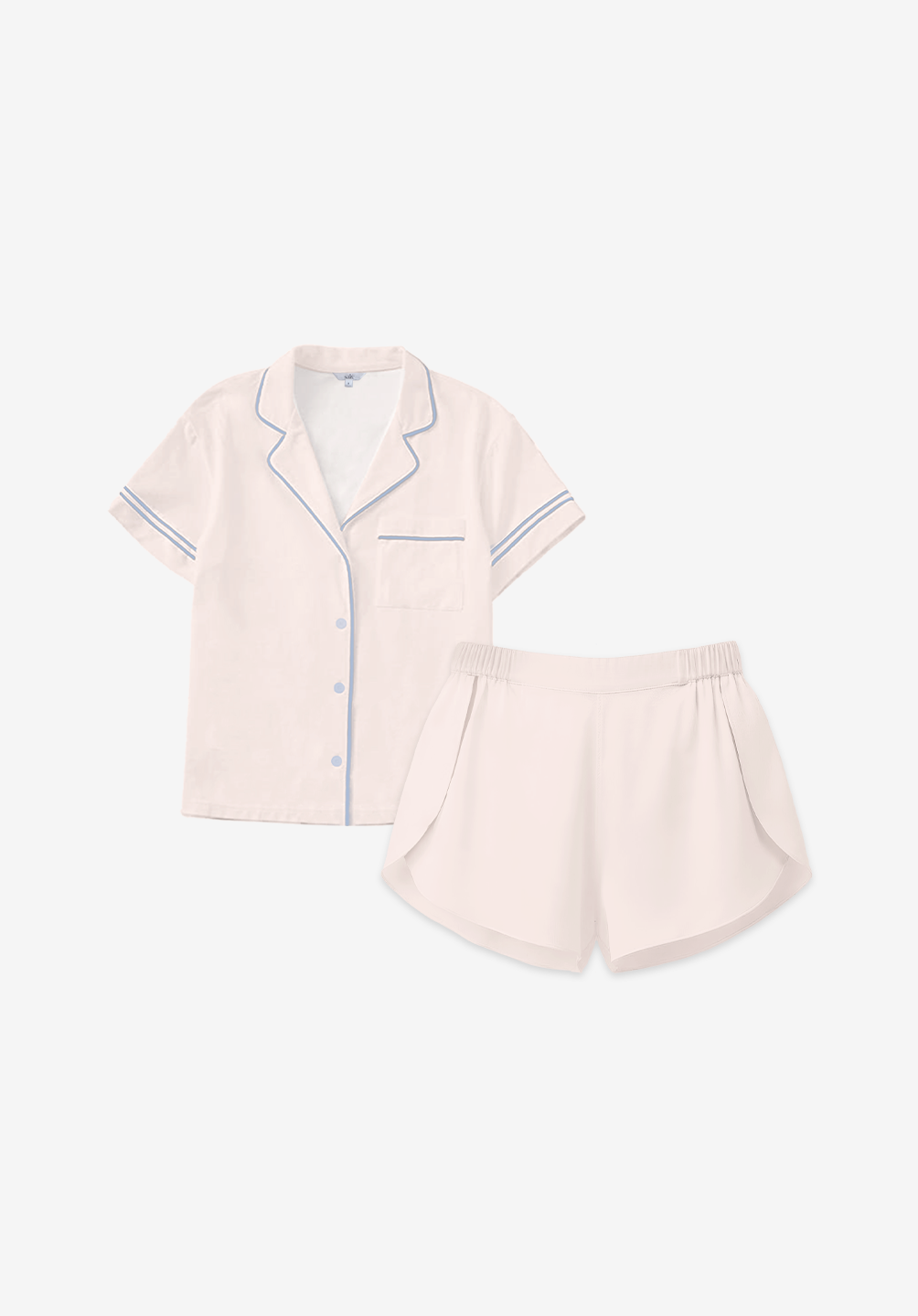 Salie Signature Bamboo Button Short Pyjamas in Powder Pink