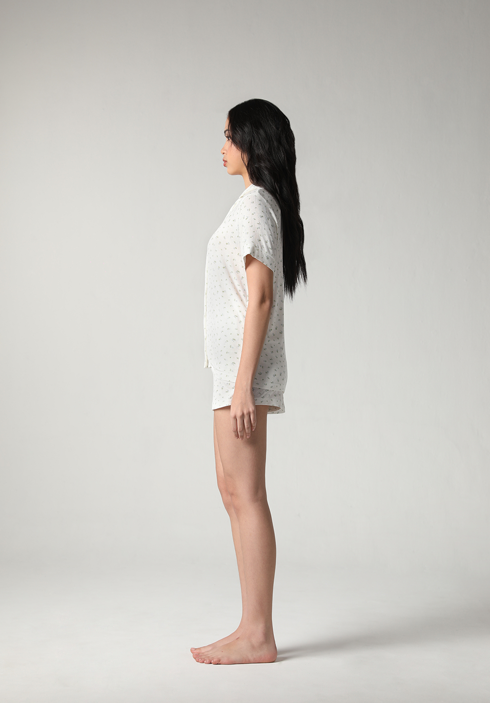 SALIE X Elxi Elvina - Bamboo Pointelle Button Short Pyjamas in Bluebell