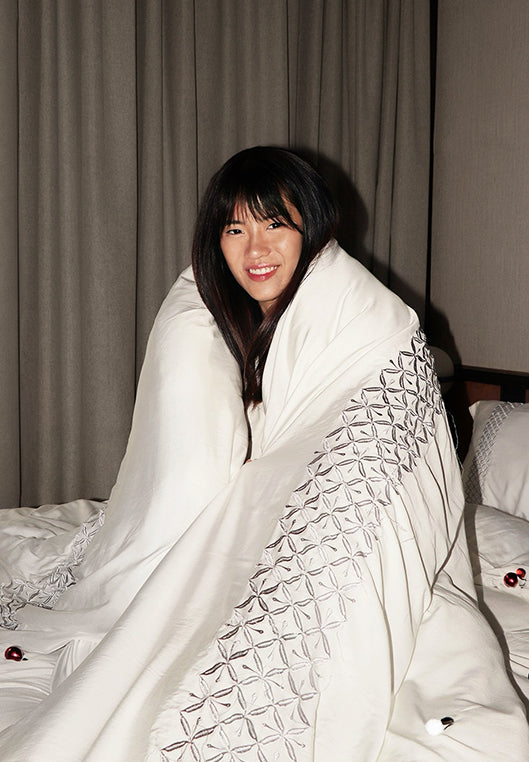 Bamboo Woven Full Bedding Set Charlotte Super King Bed