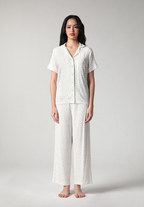 SALIE X Elxi Elvina - Bamboo Pointelle Button Long Pyjamas in Bluebell