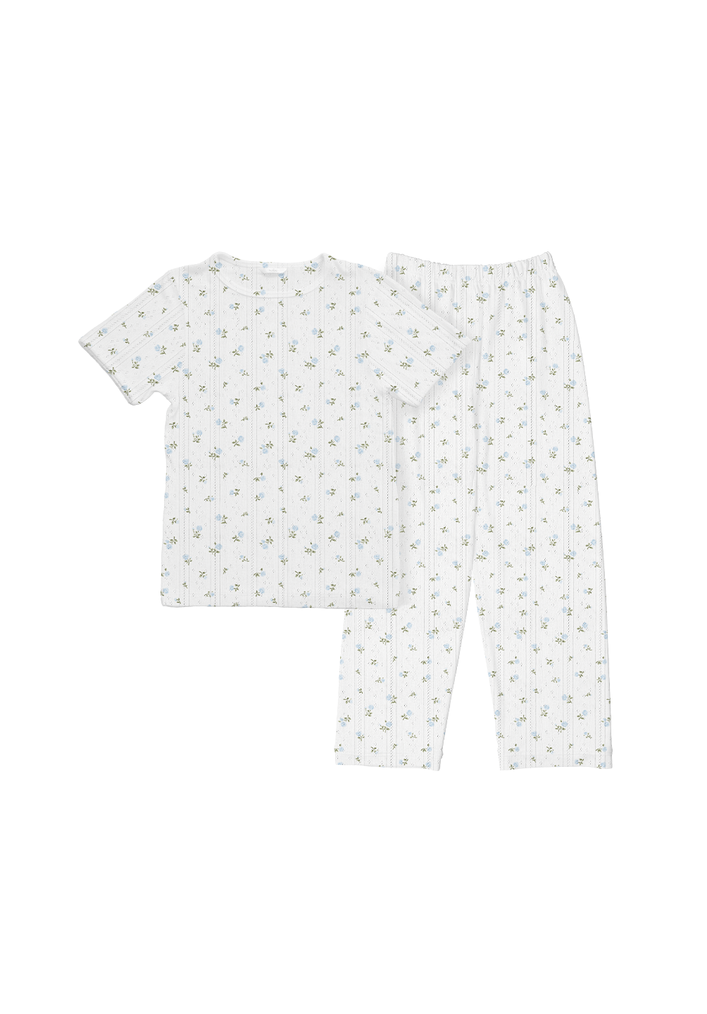 SALIE X Elxi Elvina - Bamboo Pointelle Long Pyjamas Set in Bluebell