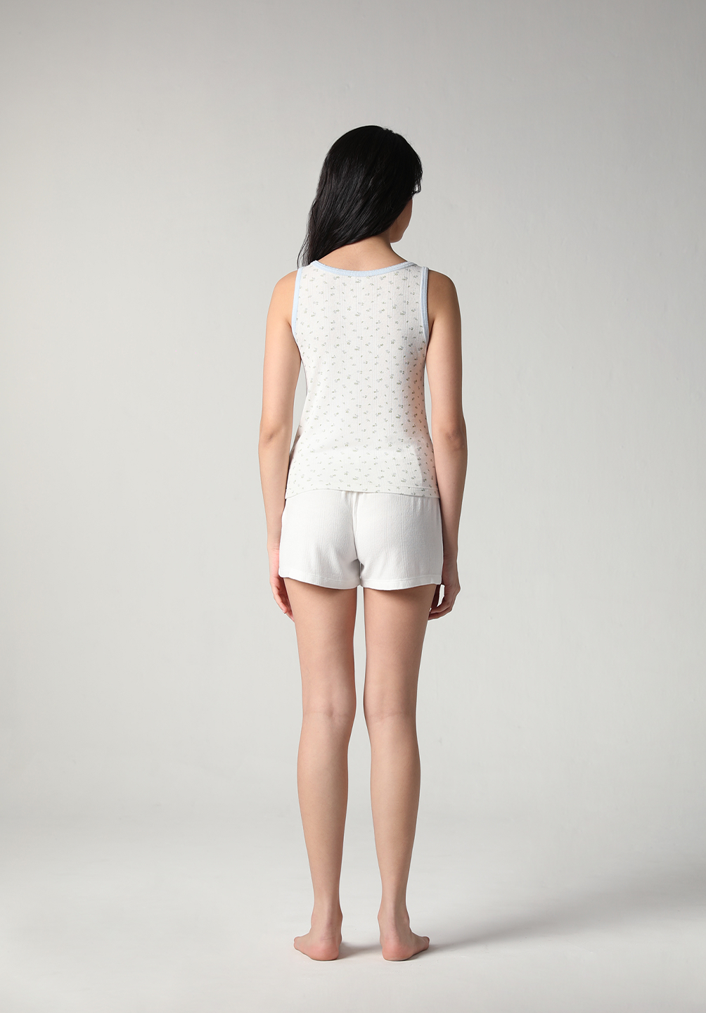 SALIE X Elxi Elvina - Bamboo Pointelle Tank in Bluebell