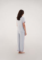 Women Bamboo Long PJs Set Dad Stripes - SALIE x Michimomo