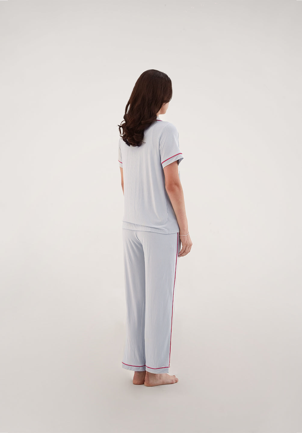 Women Bamboo Long PJs Set Dad Stripes - SALIE x Michimomo