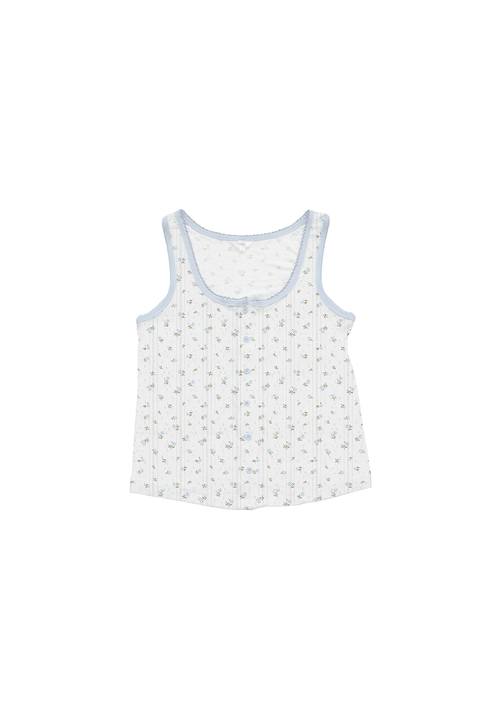 SALIE X Elxi Elvina - Bamboo Pointelle Tank in Bluebell