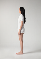 SALIE X Elxi Elvina - Bamboo Pointelle Button Short Pyjamas in Opal White