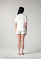SALIE X Elxi Elvina - Bamboo Pointelle Button Short Pyjamas in Opal White