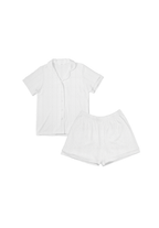 SALIE X Elxi Elvina - Bamboo Pointelle Button Short Pyjamas in Opal White