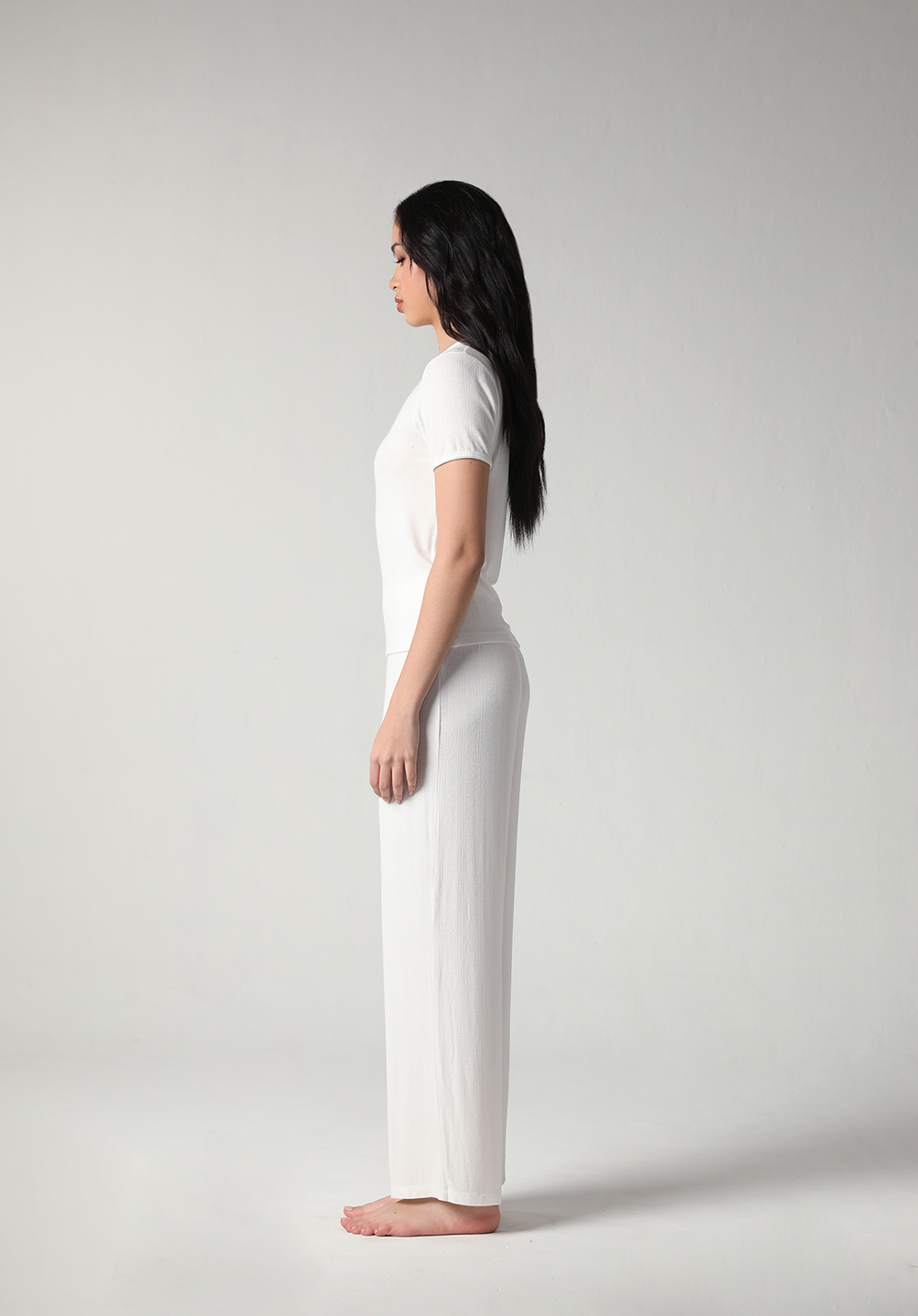 SALIE X Elxi Elvina - Bamboo Pointelle Long Pyjamas Set in Opal White