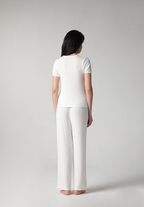 SALIE X Elxi Elvina - Bamboo Pointelle Long Pyjamas Set in Opal White