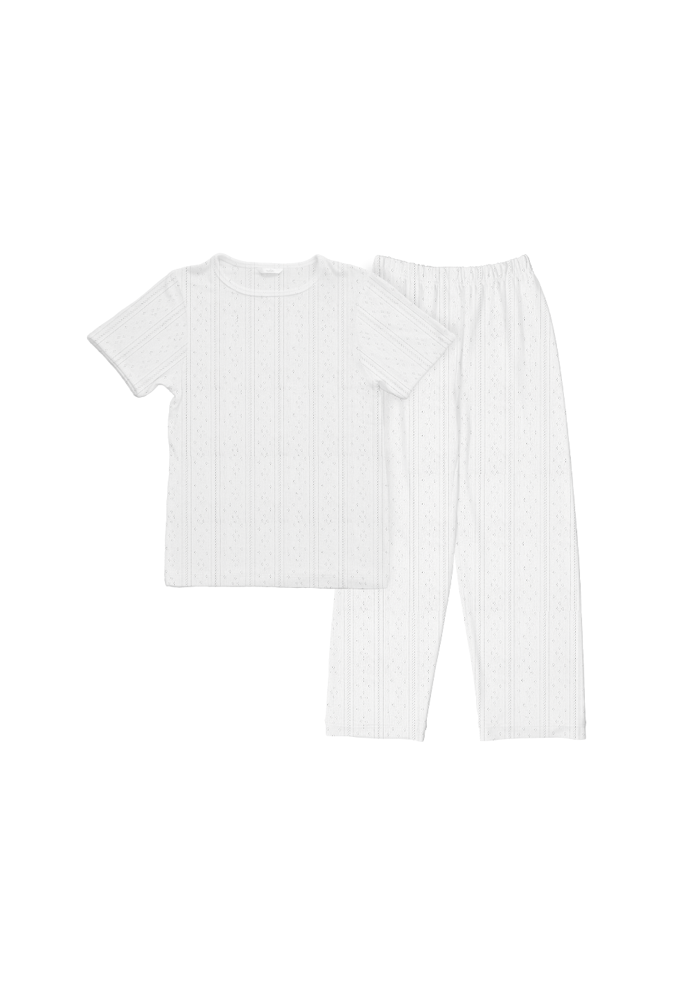 SALIE X Elxi Elvina - Bamboo Pointelle Long Pyjamas Set in Opal White