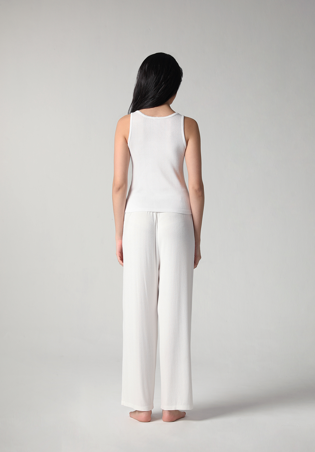 SALIE X Elxi Elvina - Bamboo Pointelle Tank in Opal White