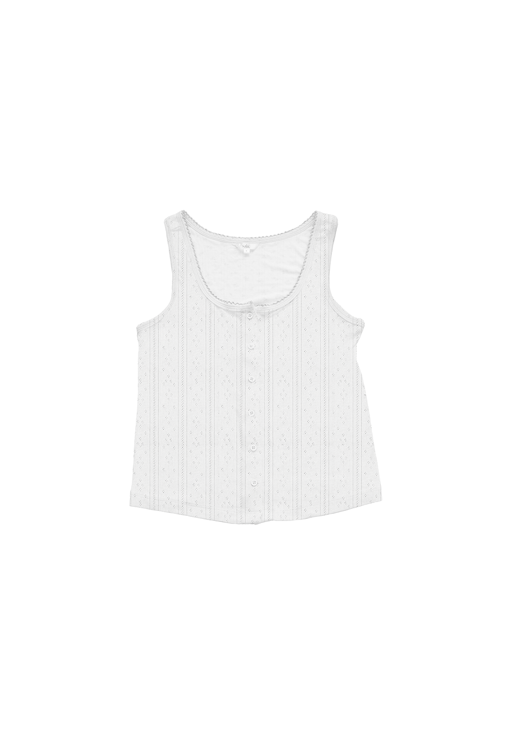 SALIE X Elxi Elvina - Bamboo Pointelle Tank in Opal White