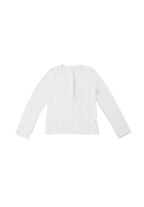 SALIE X Elxi Elvina - Bamboo Pointelle Long Sleeves Top in Opal White