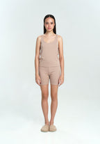 Women Seamless Tank Set in Taupe