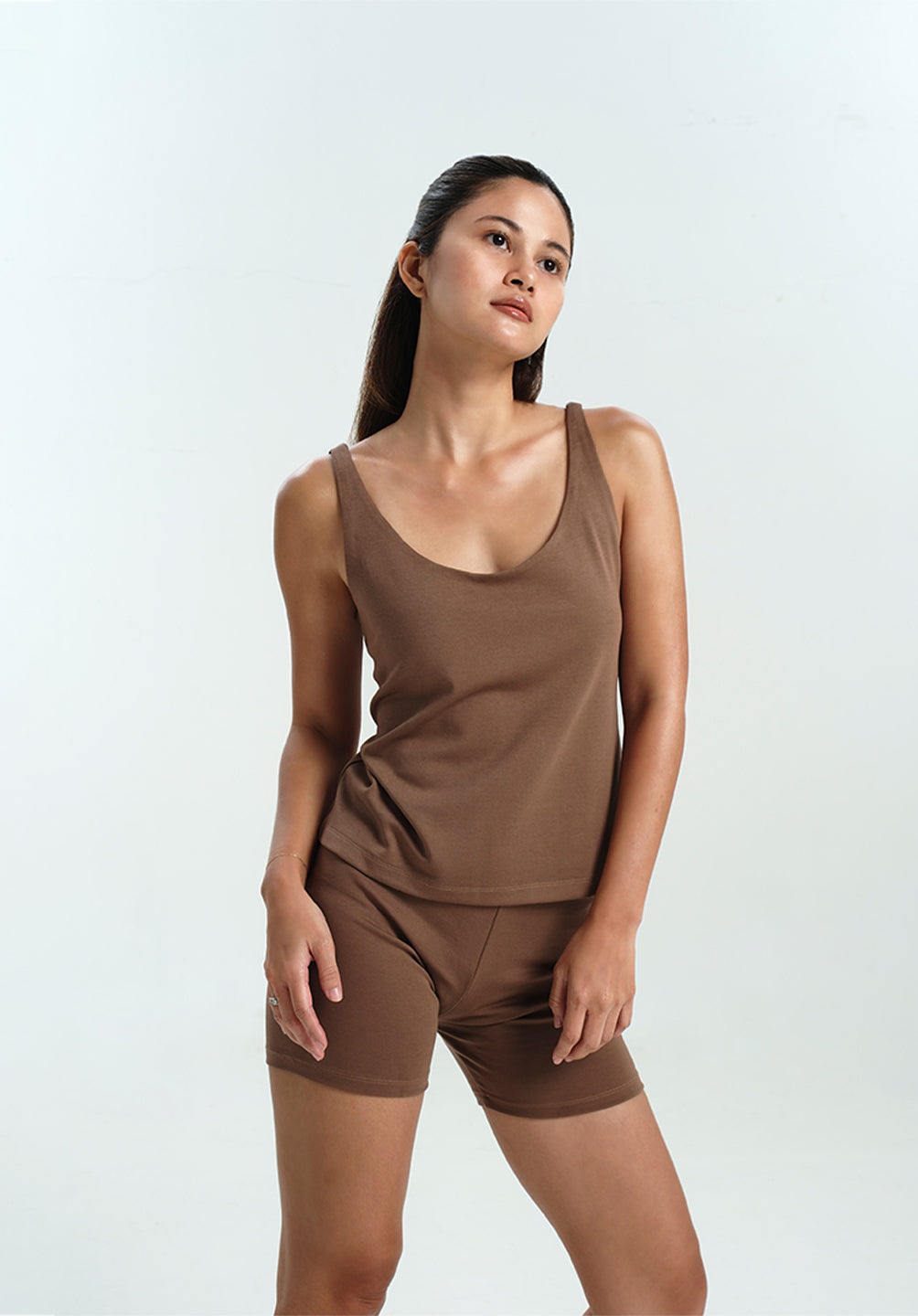 Women Seamless Tank Set in Espresso