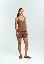 Women Seamless Tank Set in Espresso