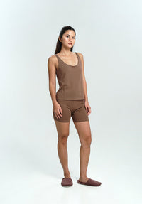 Women Seamless Tank Set in Espresso