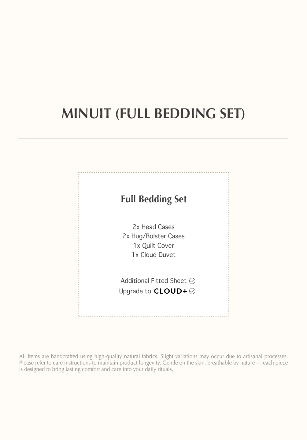 FULL Super King Bedding Set Minuit Collection