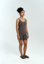 Women Seamless Tank Set in Charcoal