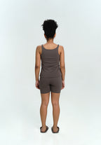 Women Seamless Tank Set in Charcoal