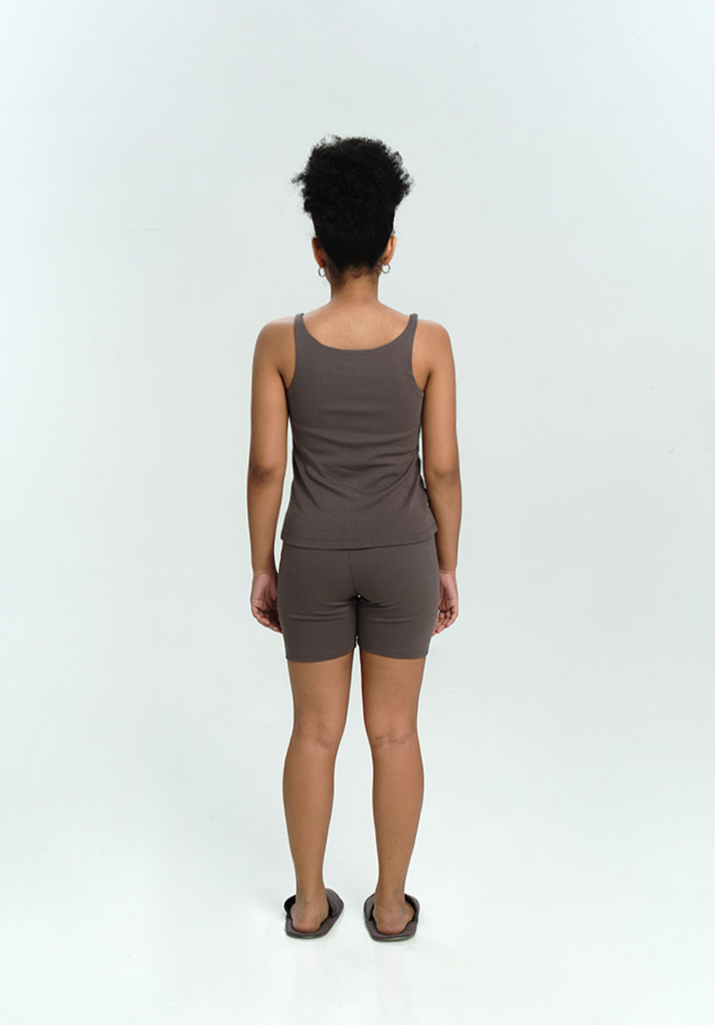 Women Seamless Tank Set in Charcoal