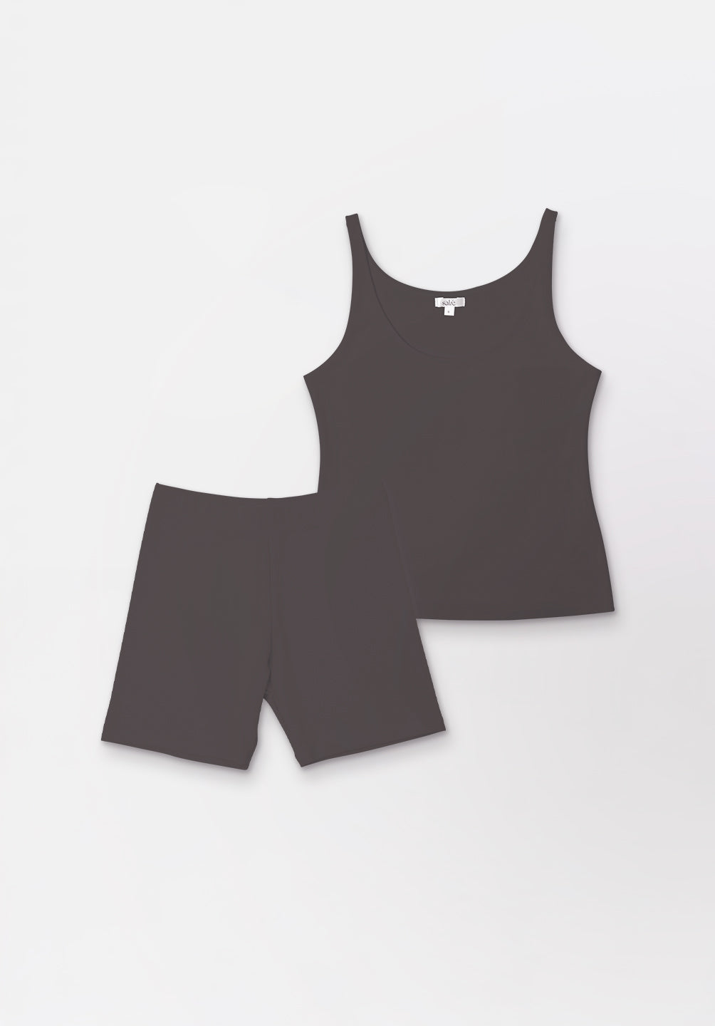 Women Seamless Tank Set in Charcoal