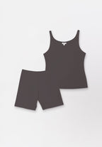 Women Seamless Tank Set in Charcoal