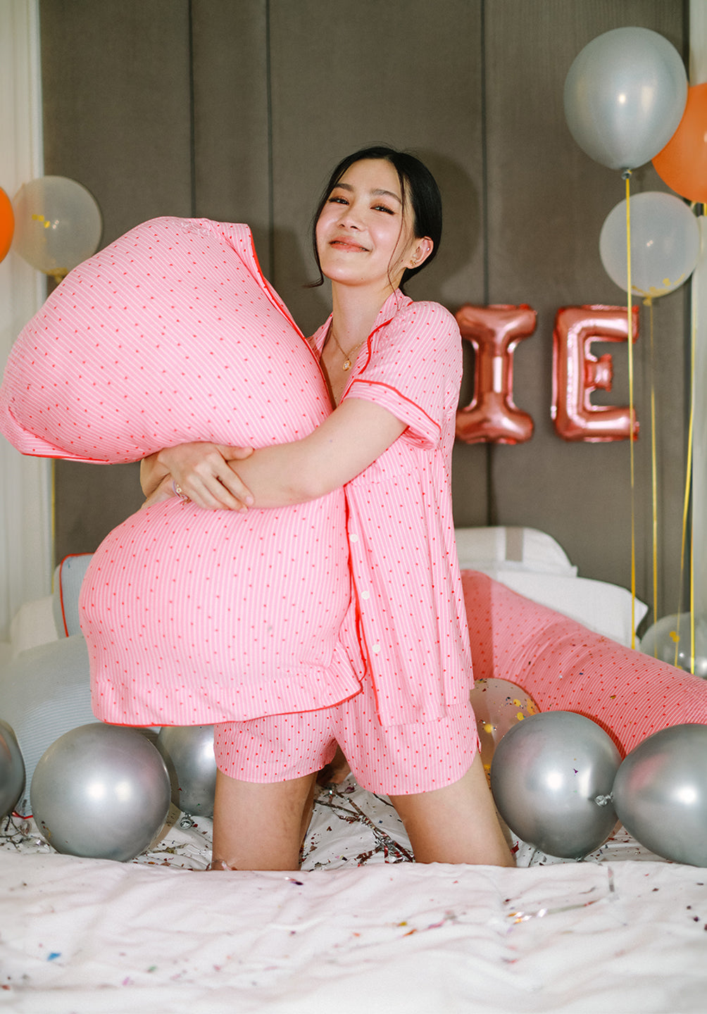 Kids Adult Head Pillow Confetti Hearts - SALIE x Michimomo