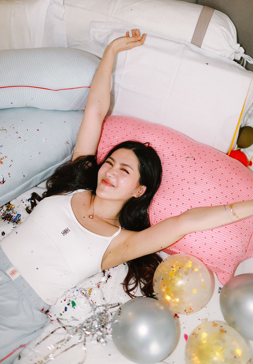 Kids Adult Head Pillow Confetti Hearts - SALIE x Michimomo