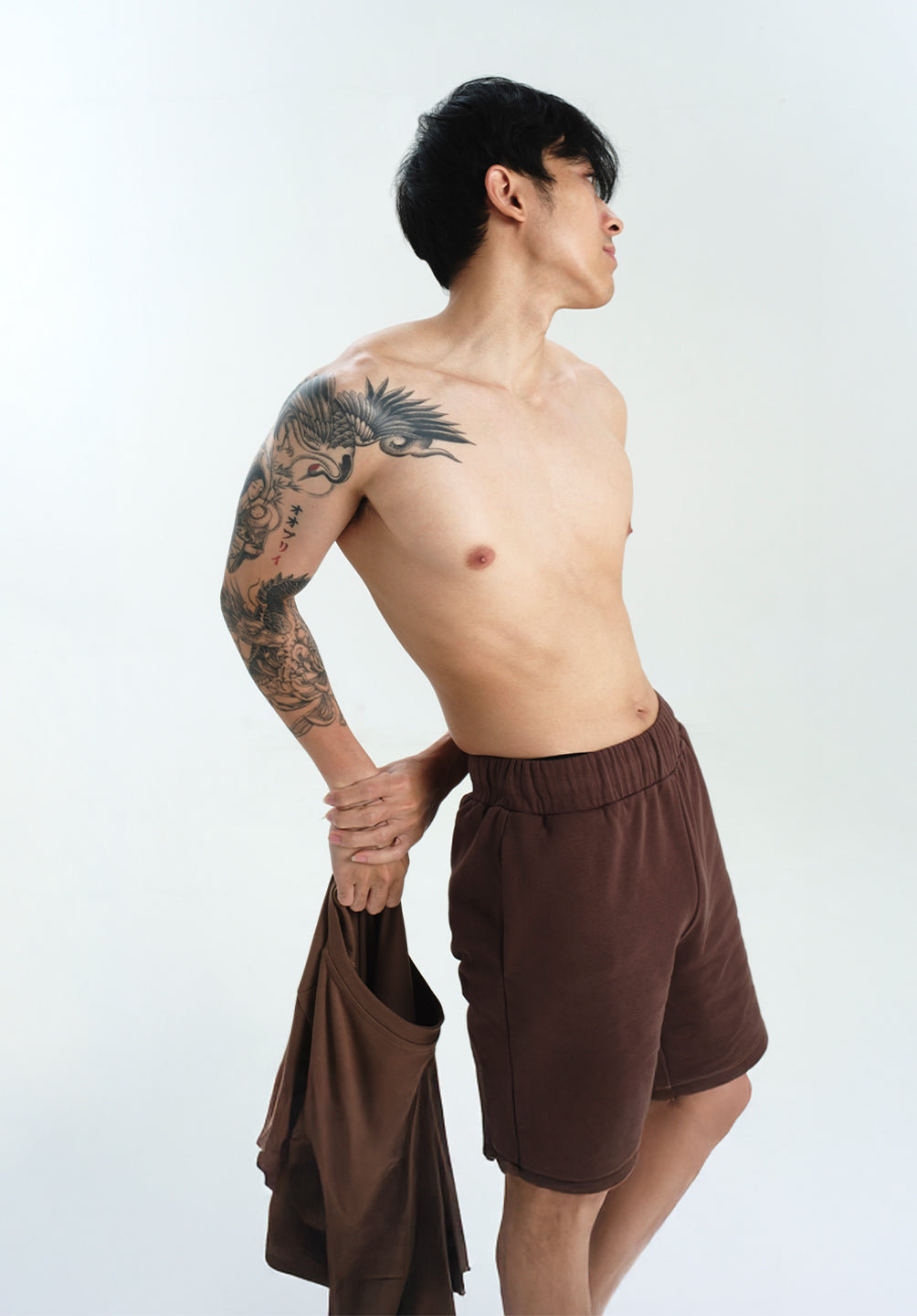 Men Sweat Shorts in Espresso