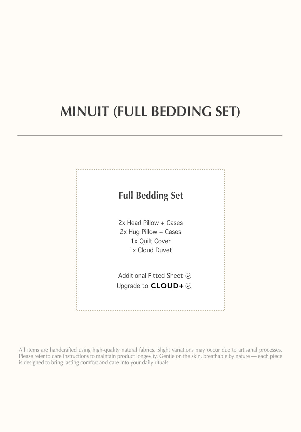FULL Super King Bedding Set Minuit Collection
