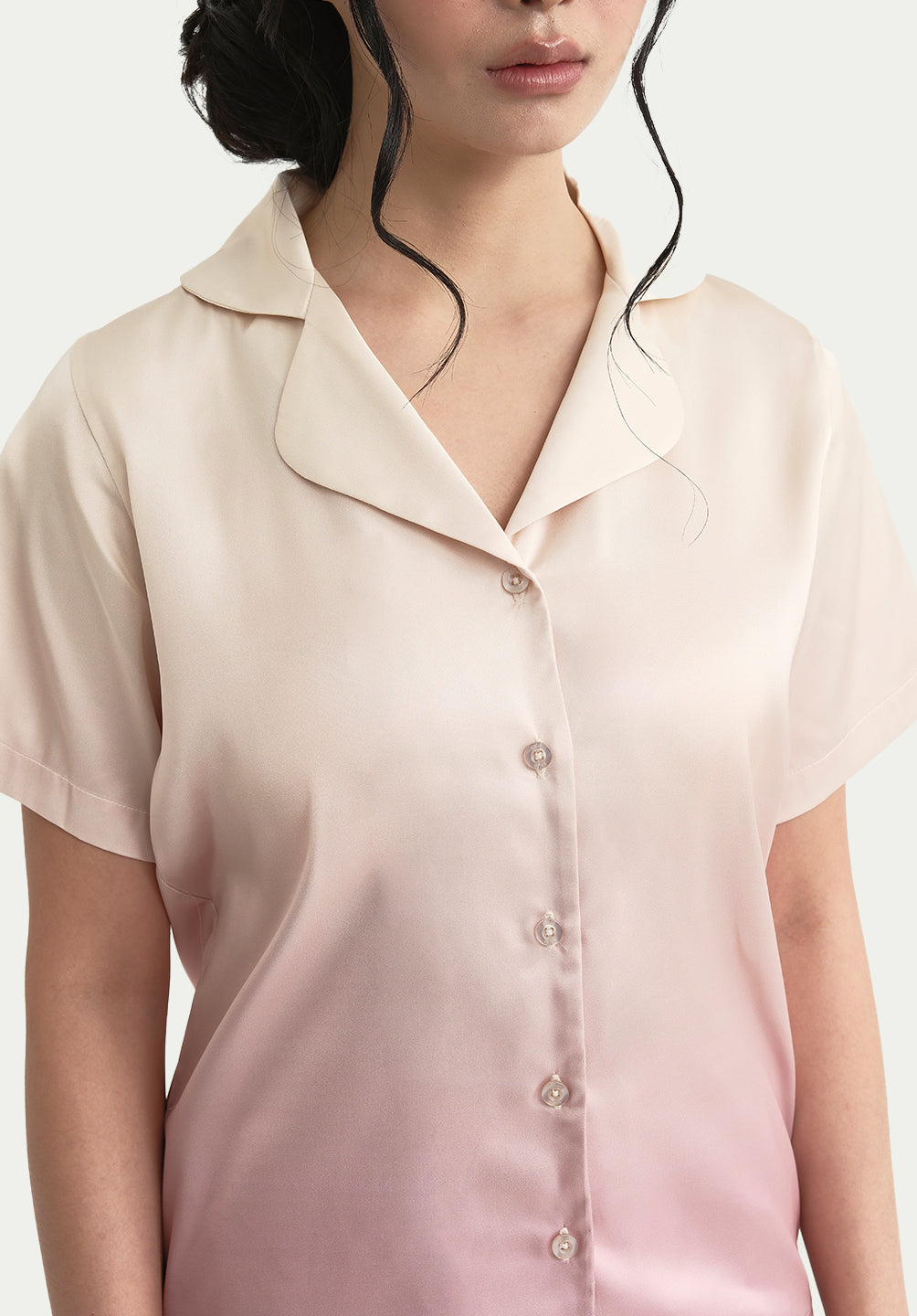 SALIE X Tiffany Soetanto - Bamboo Button Short Pyjamas Set in Pink Rose