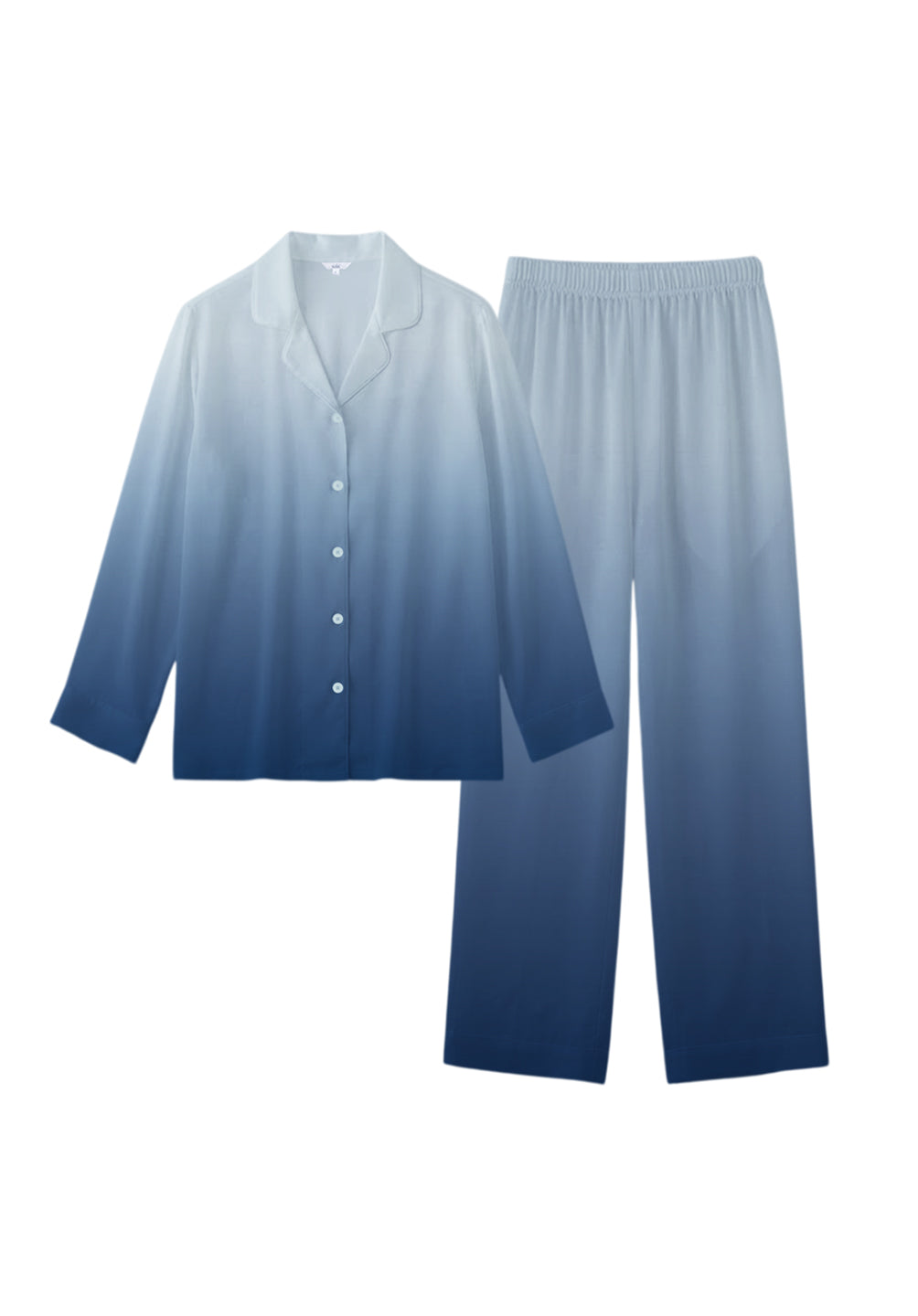 SALIE X Tiffany Soetanto - Button Long Pyjamas Set in Blue Lagoon
