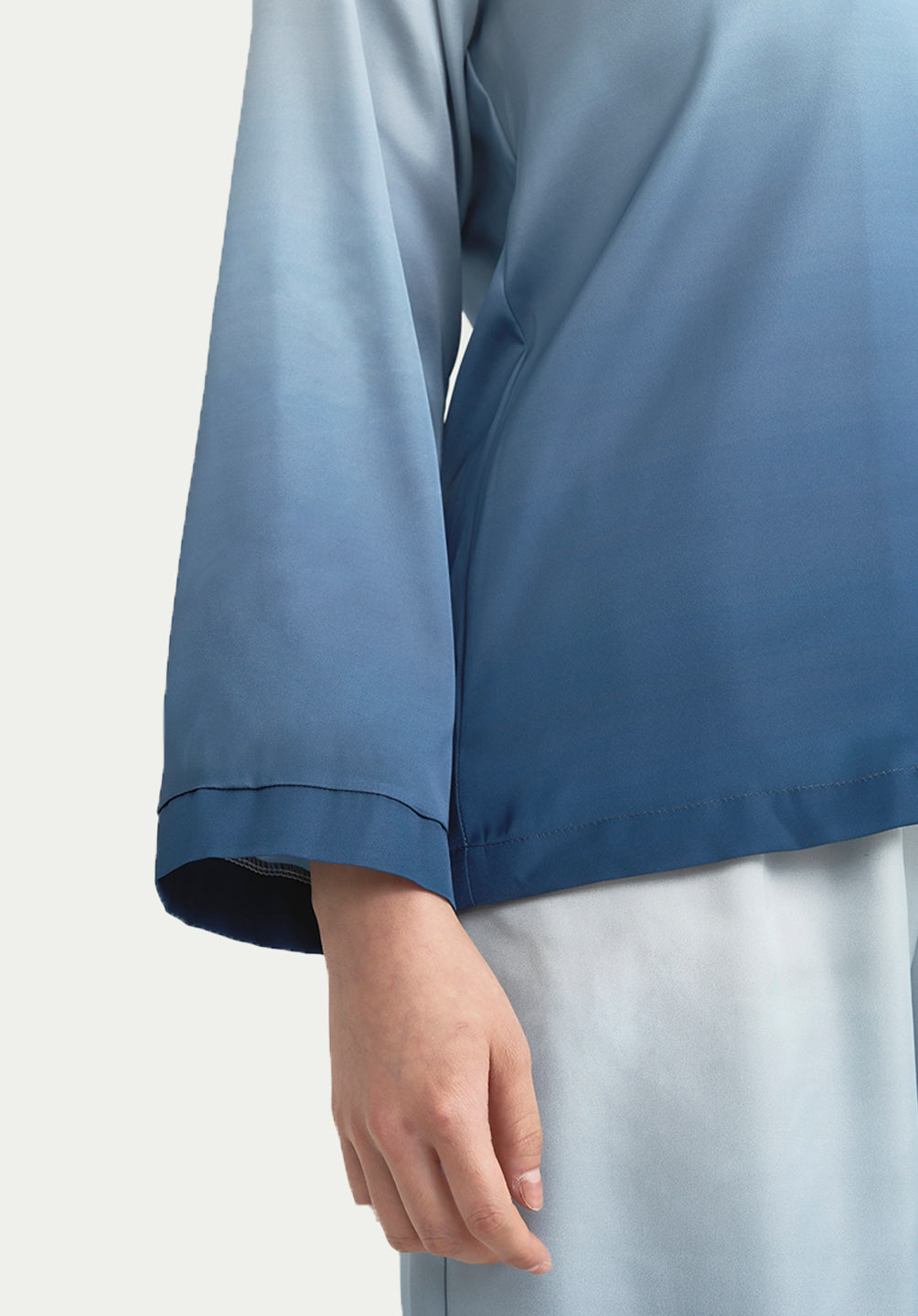 SALIE X Tiffany Soetanto - Button Long Pyjamas Set in Blue Lagoon