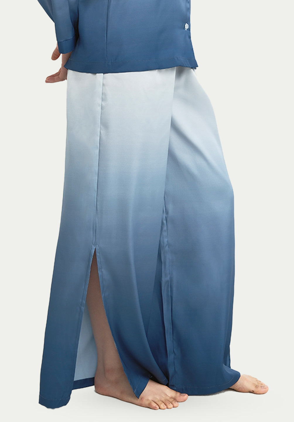 SALIE X Tiffany Soetanto - Button Long Pyjamas Set in Blue Lagoon