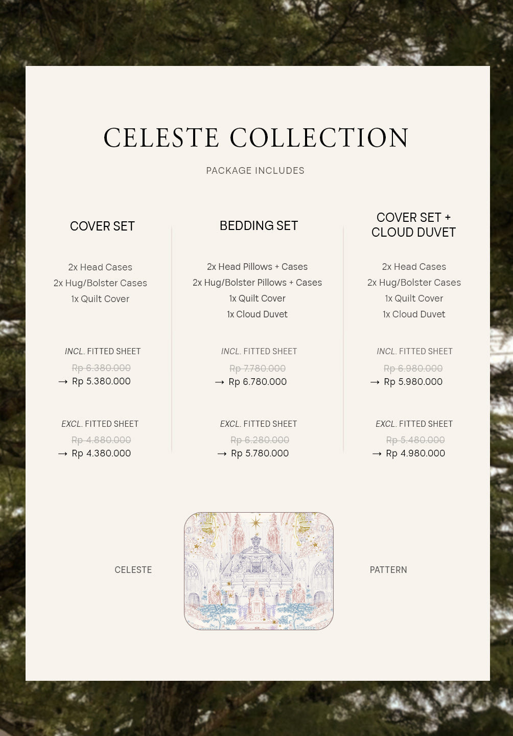 Super King Full Bedding Set Celeste Collection