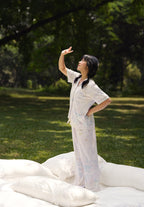 Women Long Button Pyjamas Set Full Print Celeste Collection