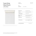 Super King White Fitted Sheet - SALIE