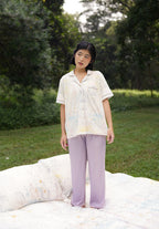 Women Long Button Pyjamas Set Lilac Celeste Collection