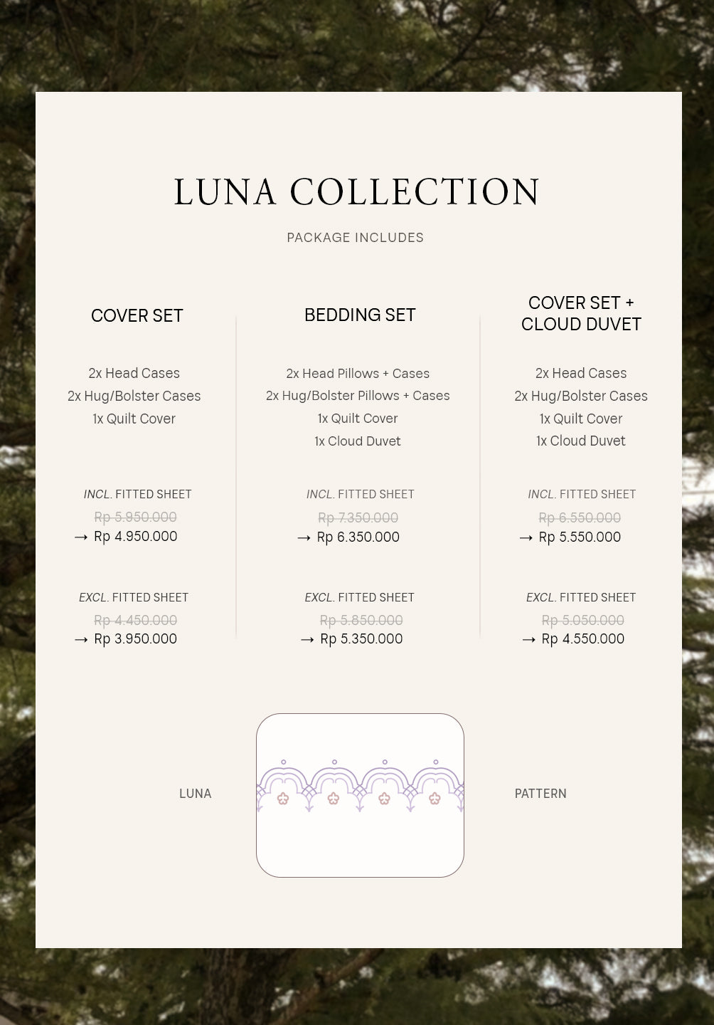 Super King Full Bedding Set Luna Collection