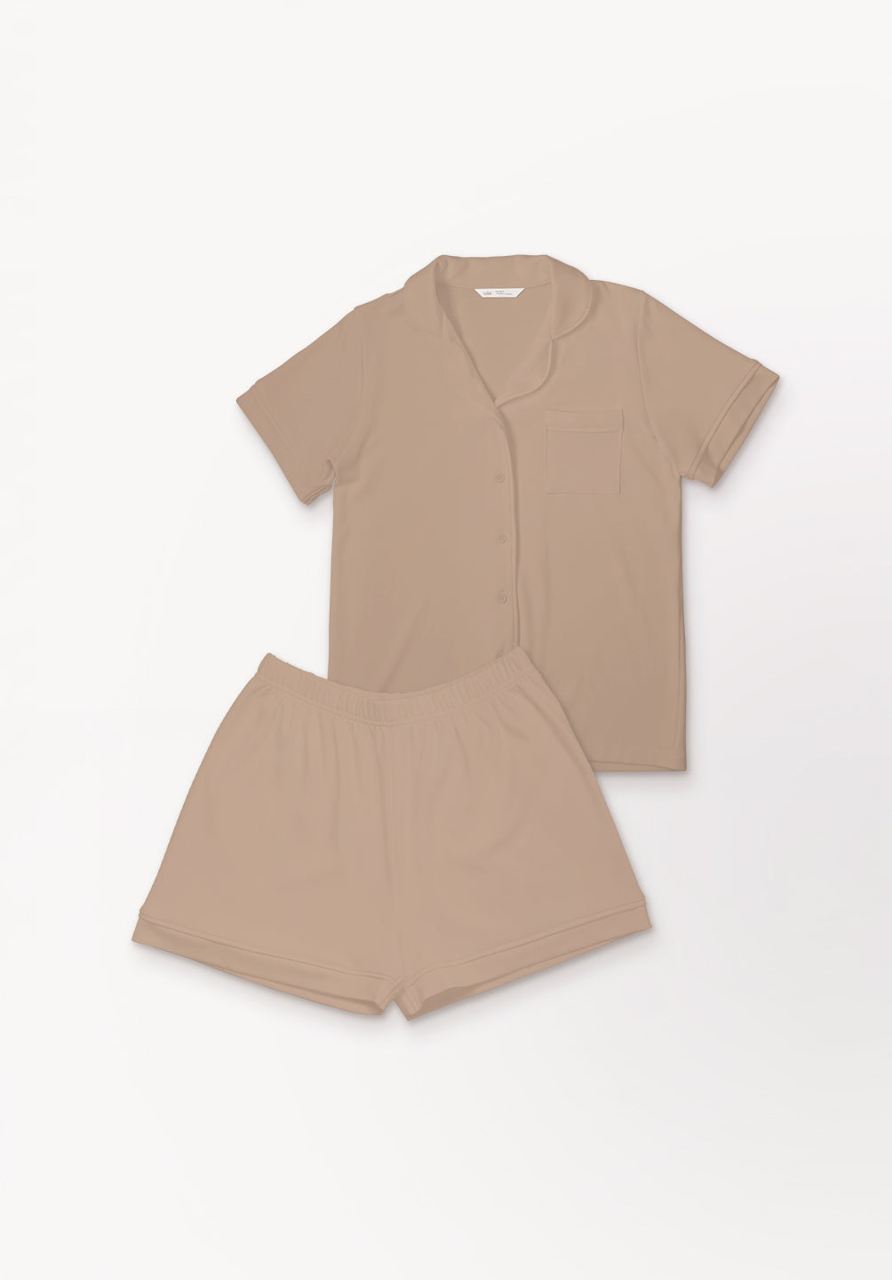 Women Cotton Button Pyjamas Short Pants in Taupe