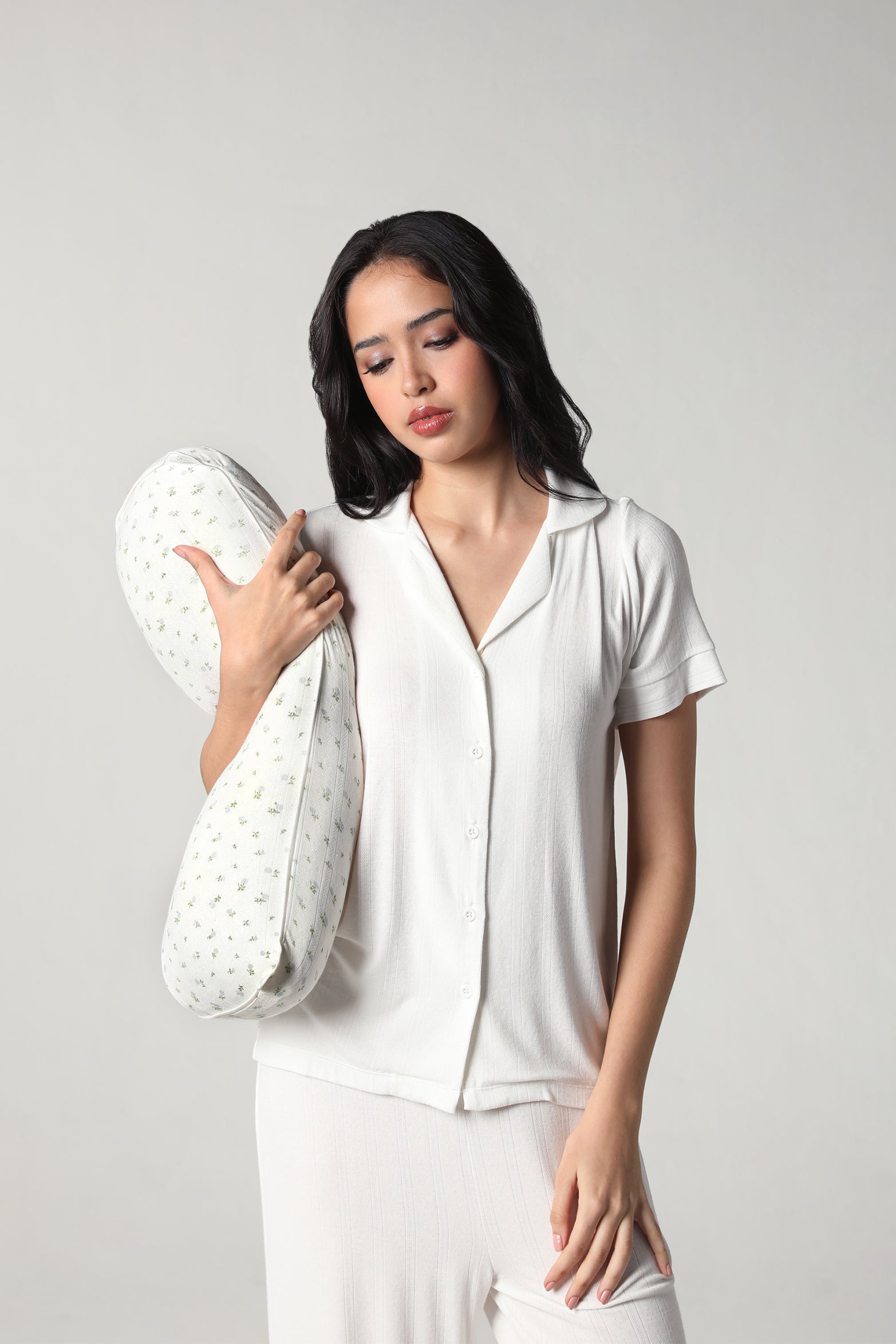 SALIE X Elxi Elvina - Regular Hug Pillow in Bluebell Pointelle
