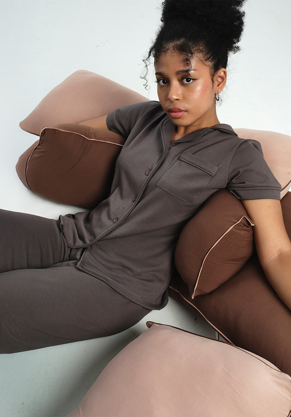 Chubby Hug Pillow Nudes in Espresso